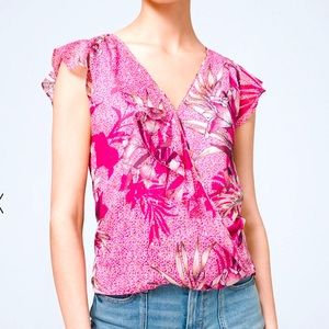 White House Black Market Flutter Sleeve Surplus Top